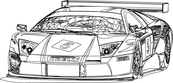 Kleurplaat Auto Lamborghini - Cars Coloring Page: Lamborghini Countach